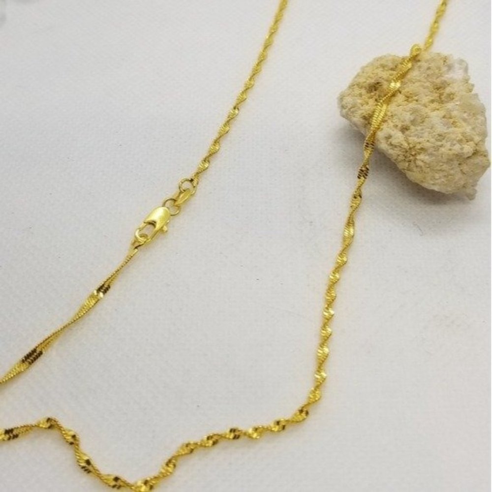 18kt gf gold lace chain necklace unisex feminine or masucline